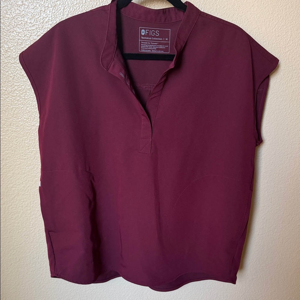 Figs Women's Burgundy Scrub Top